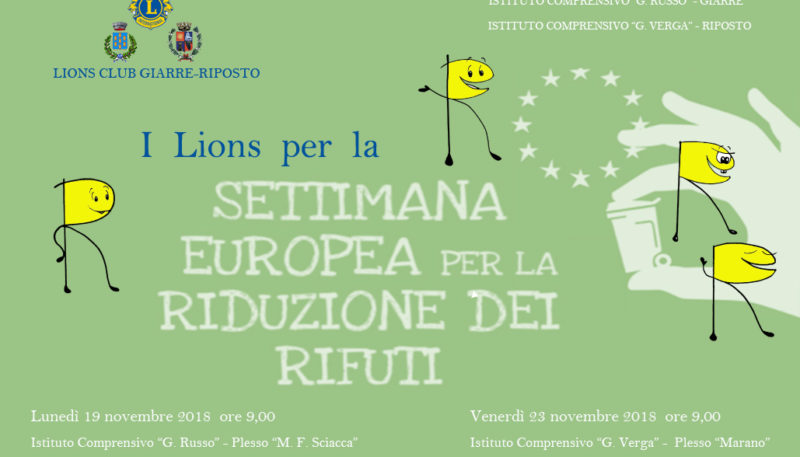 Il Lions Giarre-Riposto per la settimana europea riduzione rifiuti