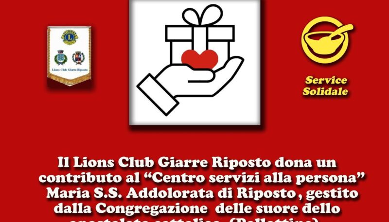 LIONS GIARRE-RIPOSTO COL GOVERNATORE, CONTRIBUTO AD ENTE RIPOSTESE