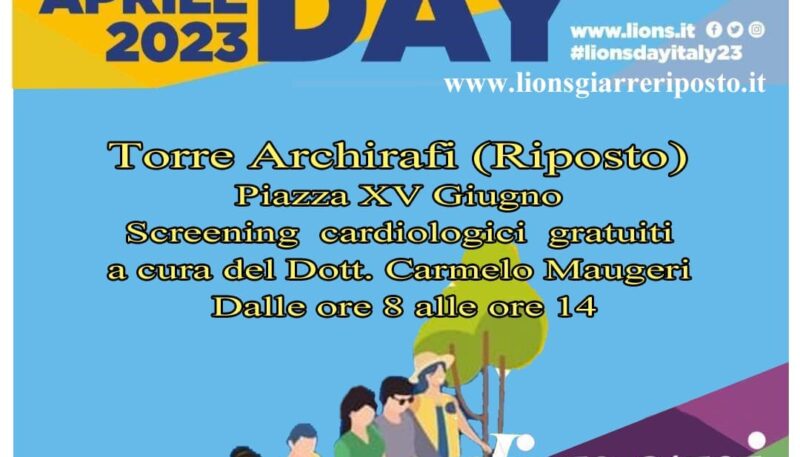 LIONS DAY, IL 16 SCREENING CARDIOLOGICI A TORRE ARCHIRAFI