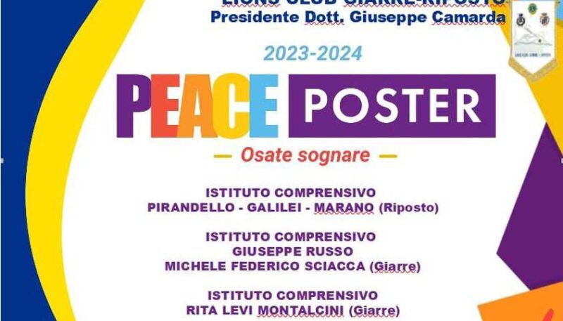 L’8 NOVEMBRE “UN POSTER PER LA PACE” AL SACRO CUORE DI GIARRE