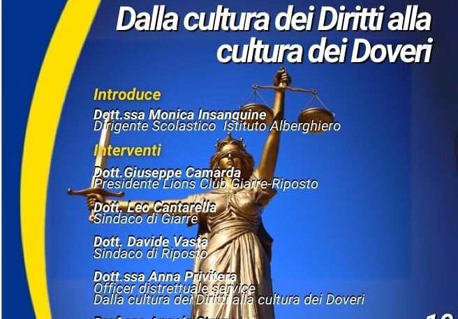 IL 10 APRILE AL “FALCONE” DI GIARRE SI PARLA DI DIRITTI E DOVERI