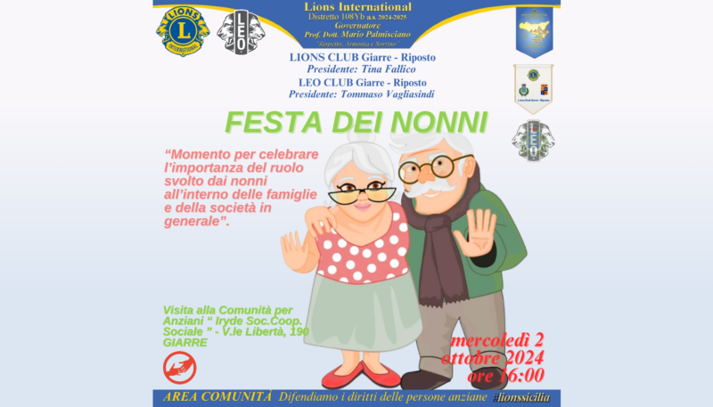 Il 2 ottobre è la ricorrenza della festa dei nonni. Visita ad una residenza per anziani .