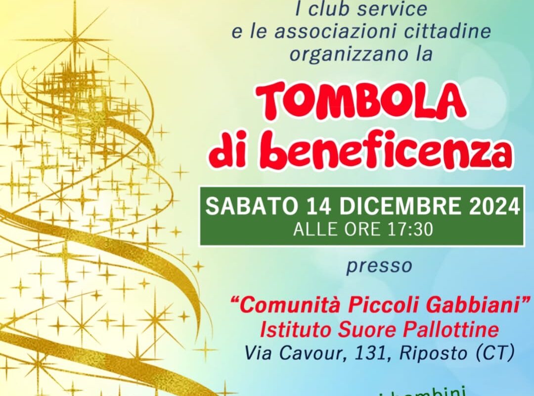 Tombola di beneficenza – Sabato 14 Dicembre