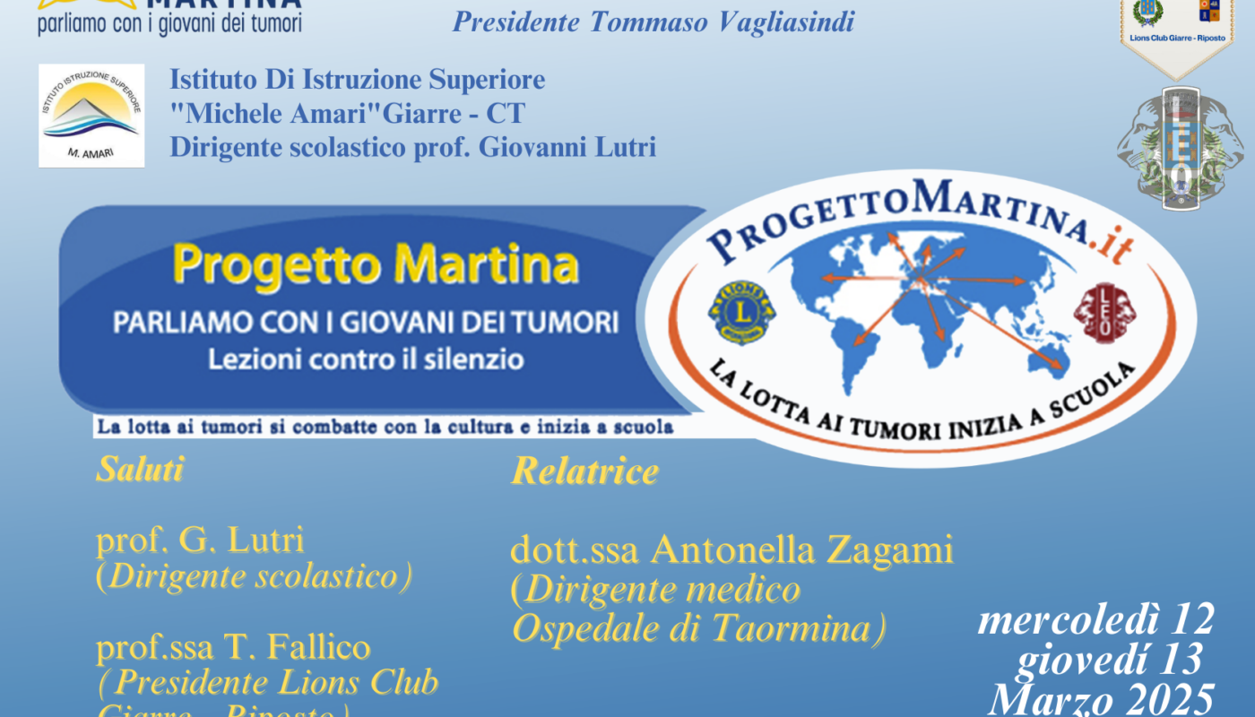 Progetto Martina: parliamo con i giovani dei tumori.